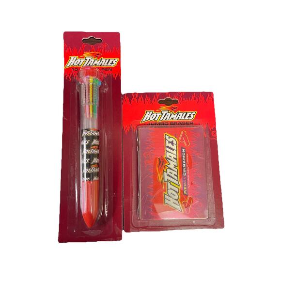 Hot‎ Tamales Jumbo Eraser And Colored Pen - Picture 1 of 3